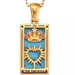 Gold Tarot Pendant Necklace — The Empress