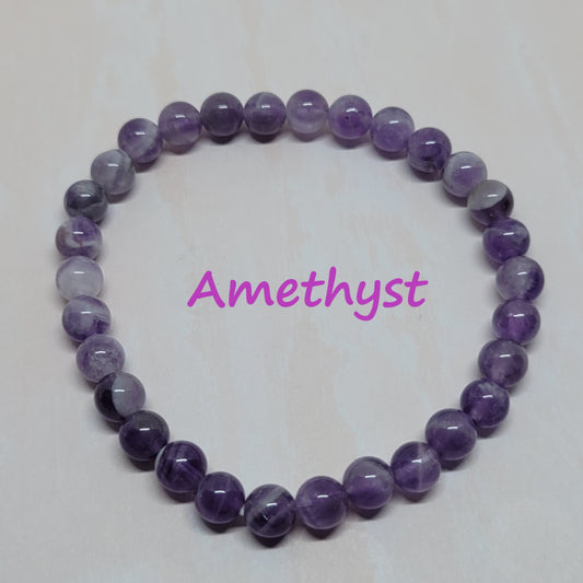 Energy Bead Stretch Bracelet 6mm — Amethyst