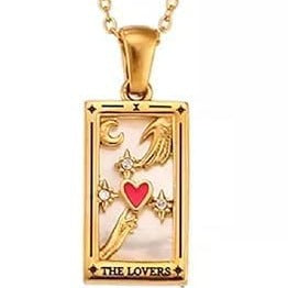 Gold Tarot Pendant Necklace