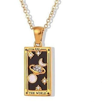 Gold Tarot Pendant Necklace