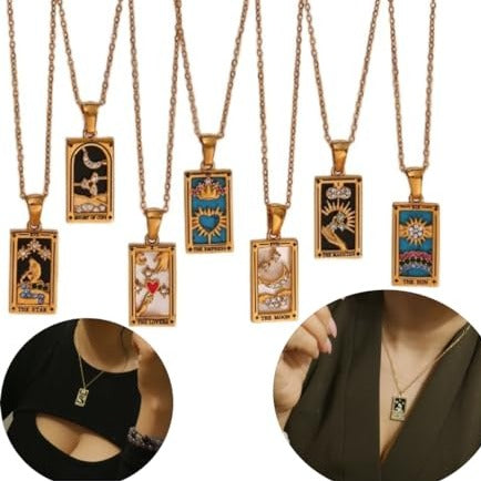 Gold Tarot Pendant Necklace